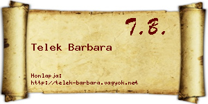 Telek Barbara névjegykártya